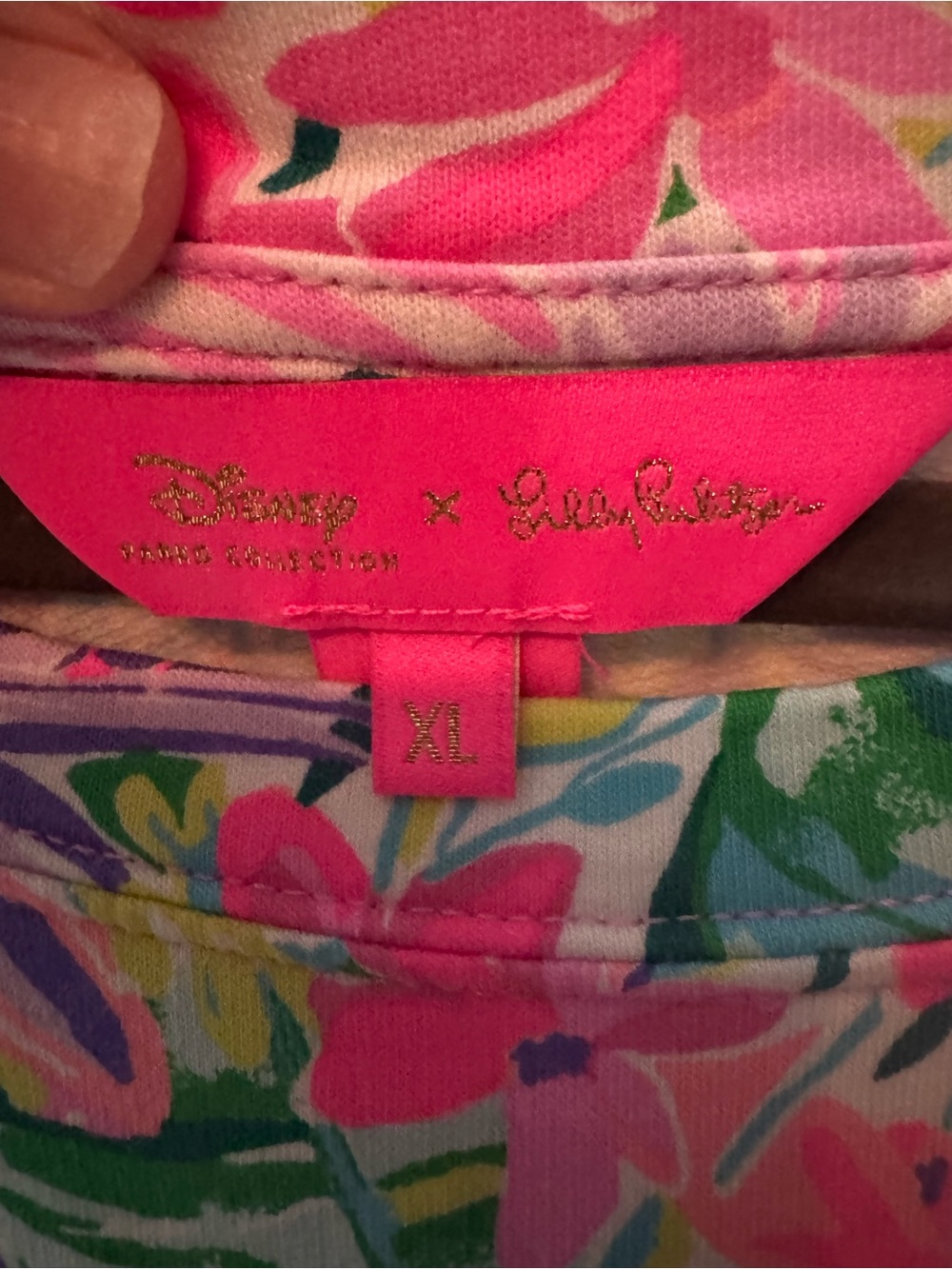 Lilly Pulitzer Pink Floral Long Sleeve Disney Pullover - Picture 8 of 10